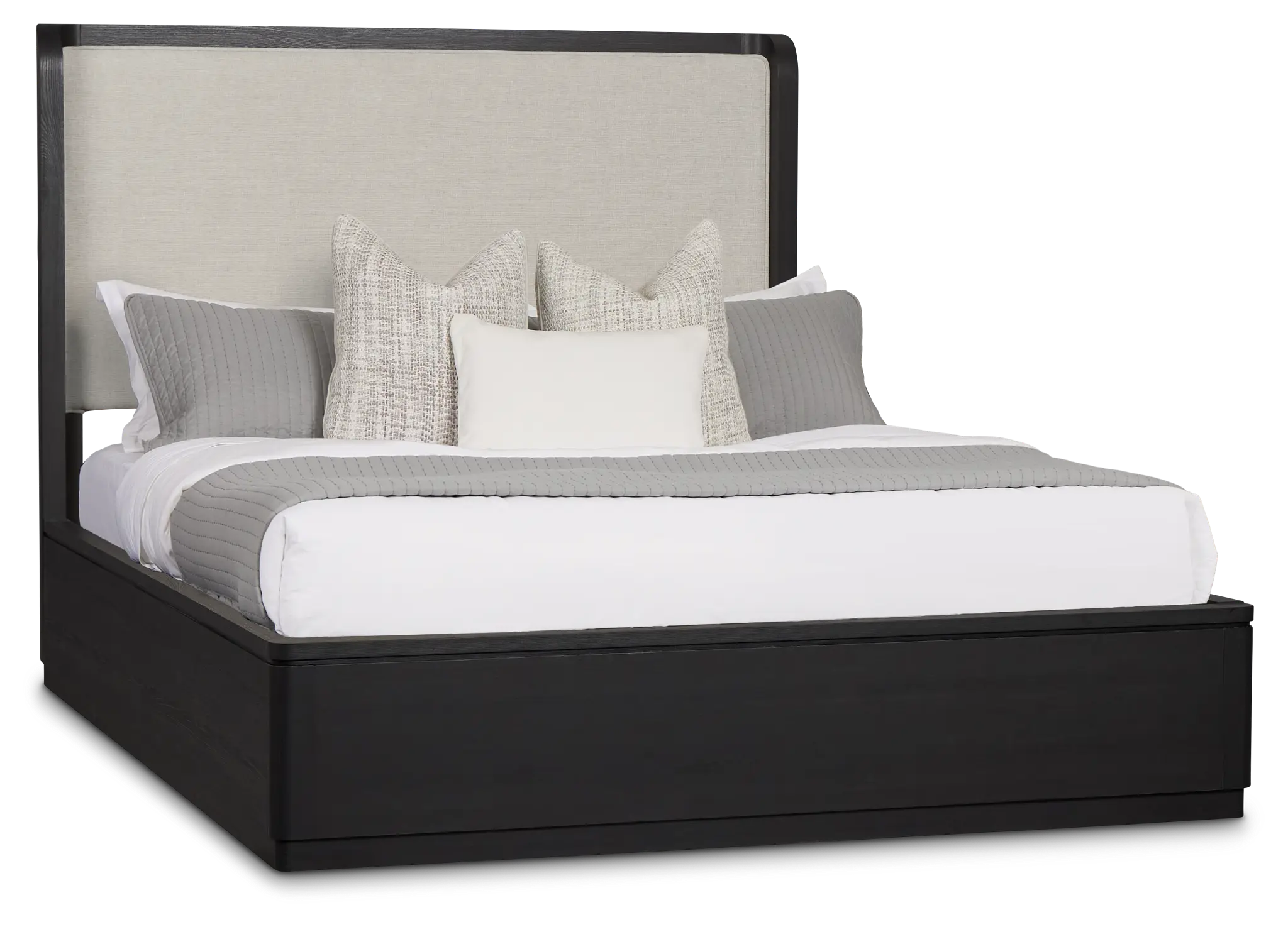 Emory Black Upholstered Platform Bed Emory Black Upholstered Platform Bed