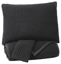 Thornam Black 3 Piece Coverlet Set