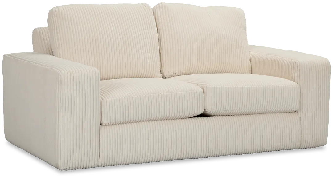 Charlie Ivory Fabric Loveseat