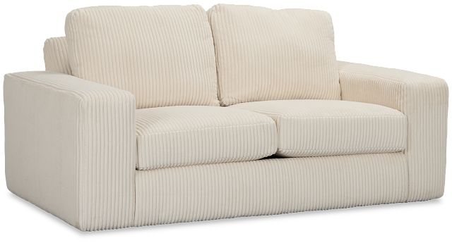 Charlie Ivory Fabric Loveseat