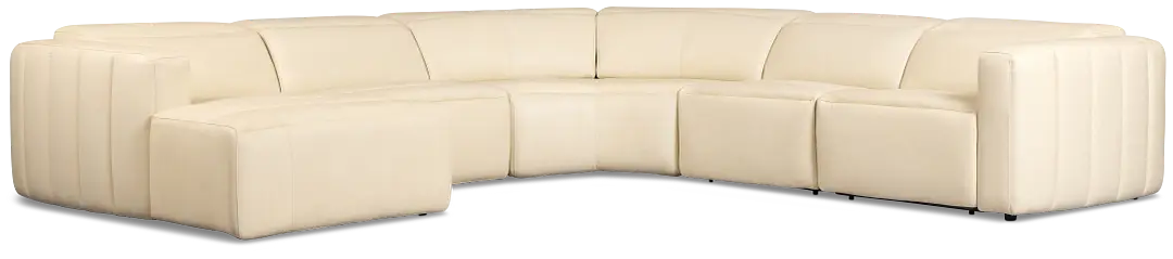 Jace Ivory Lthr/vinyl Small Dual Power Left Chaise Sectional Jace Ivory Lthr/vinyl Small Dual Power Left Chaise Sectional