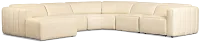 Jace Ivory Lthr/vinyl Small Dual Power Left Chaise Sectional