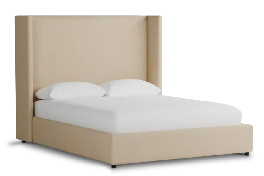 Captiva Peyton Beige 60" Upholstered Shelter Bed Captiva Peyton Beige 60" Upholstered Shelter Bed