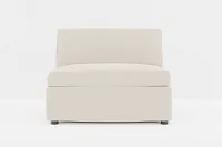 Destin Suave Beige Fabric Armless Chair