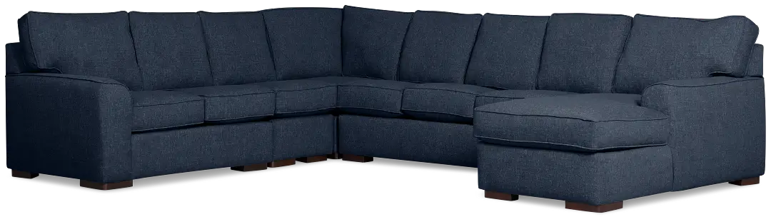 Sinclair Dark Blue Fabric Righ Chaise Cooling Memory Foam Sleeper Sectional Sinclair Dark Blue Fabric Righ Chaise Cooling Memory Foam Sleeper Sectional