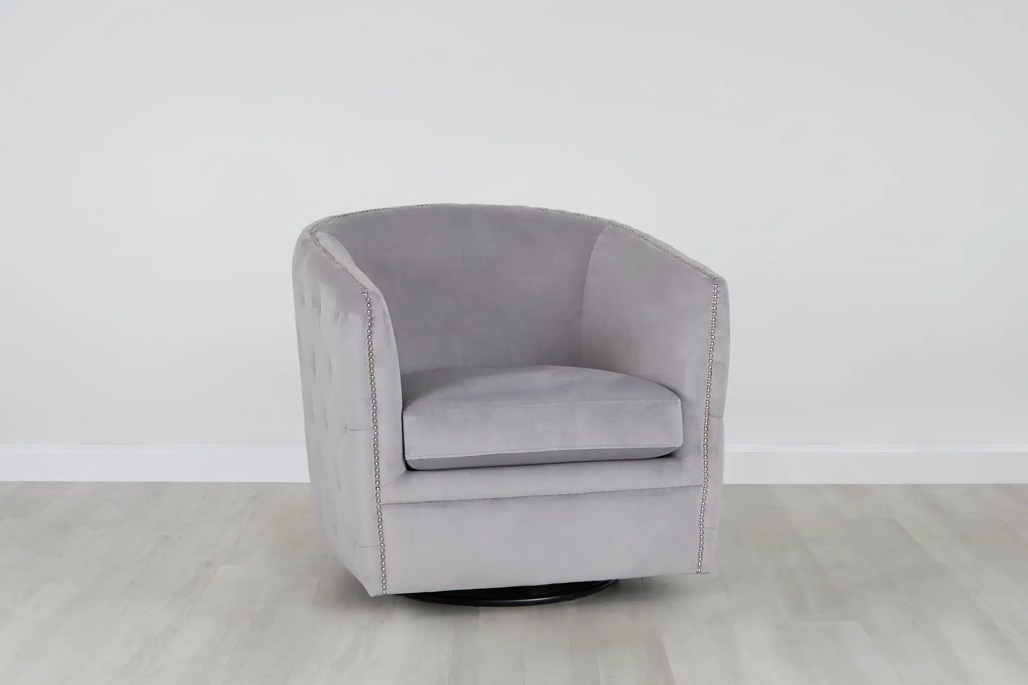 Naomi Gray Micro Swivel Accent Chair Naomi Gray Micro Swivel Accent Chair