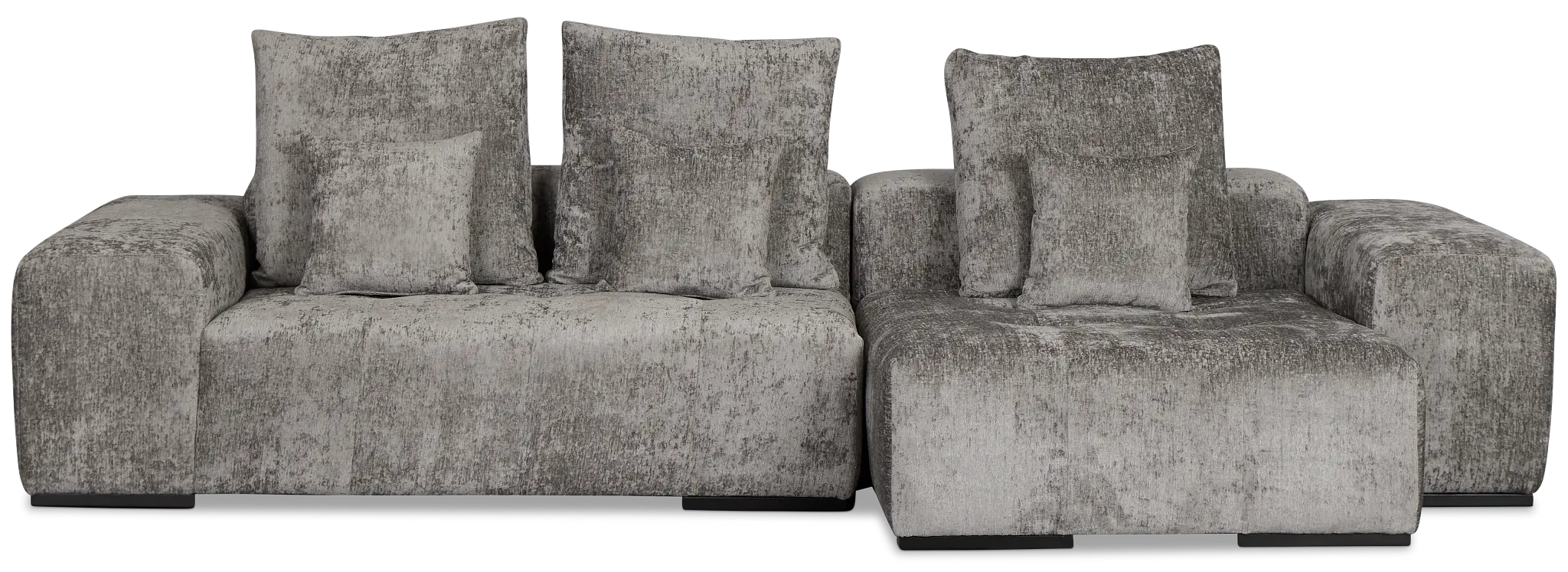 Skylar Gray Fabric Right Chaise Sectional Skylar Gray Fabric Right Chaise Sectional