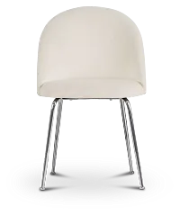 Capri Ivory Velvet Upholstered Side Chair W/ Chrome Legs