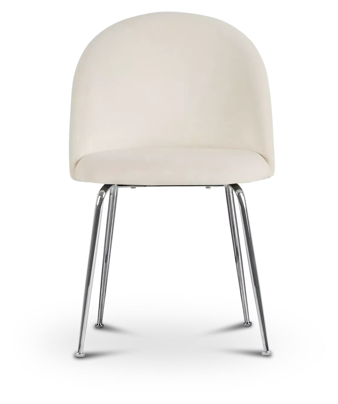 Capri Ivory Velvet Upholstered Side Chair W/ Chrome Legs