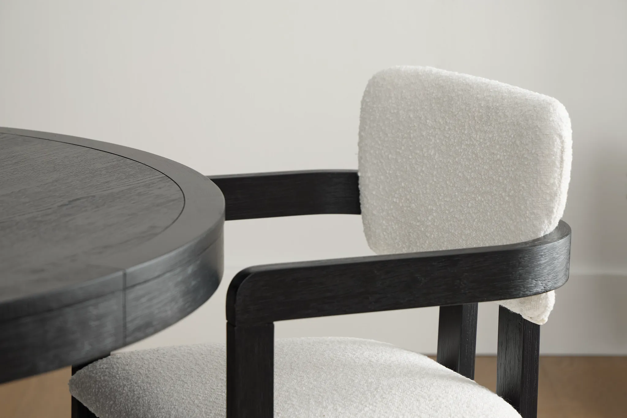 Alden Black Round Upholstered Arm Chair