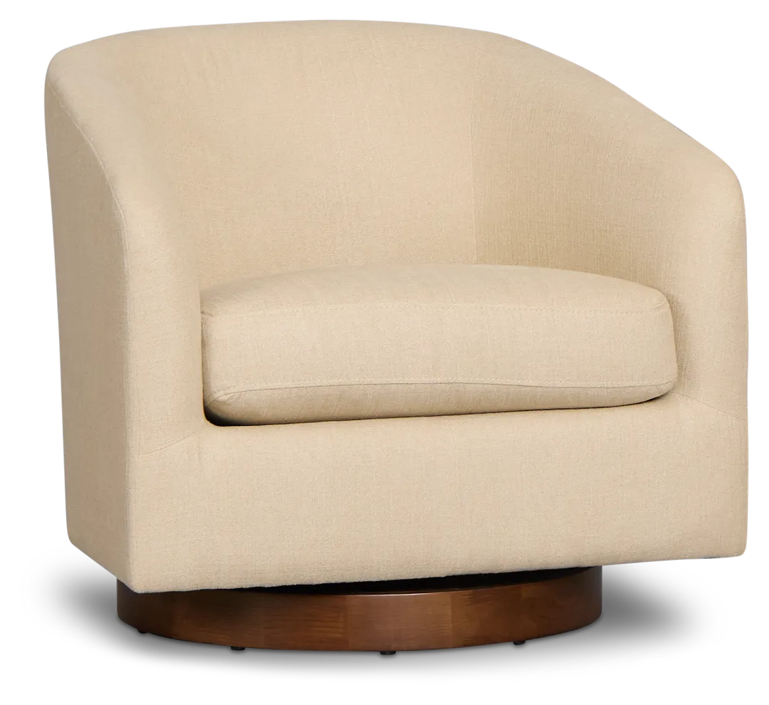 Paloma Beige Micro Swivel Accent Chair
