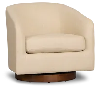 Paloma Beige Micro Swivel Accent Chair