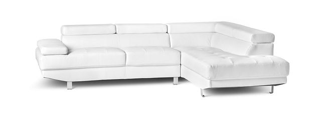Zane White Micro Right Chaise Sectional (2)