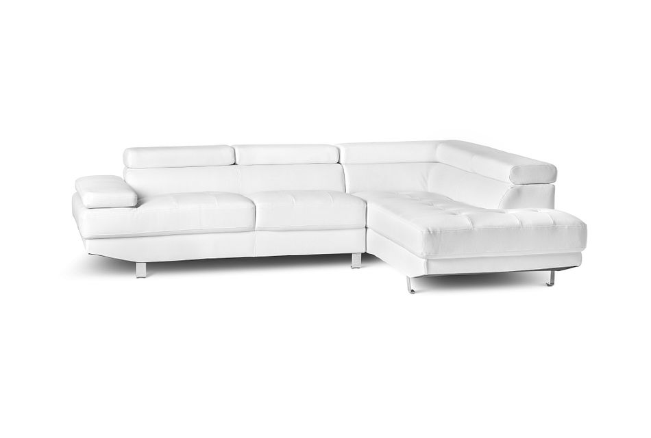 Zane White Micro Right Chaise Sectional Living Room Sectionals City Furniture