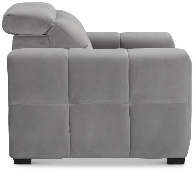 Gemma Light Gray Velvet Power Recliner
