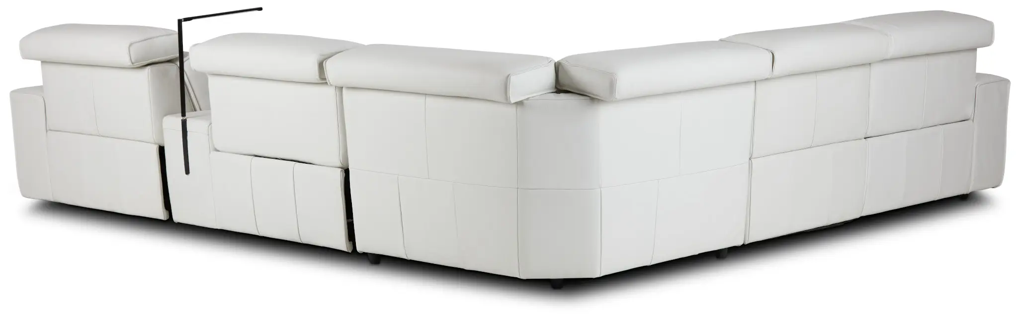 Carmelo White Leather Medium Dual Power 2-arm Reclining Sectional Carmelo White Leather Medium Dual Power 2-arm Reclining Sectional