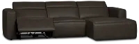 Jace Dark Gray Lthr/vinyl Right Chaise Power Reclining Sectional