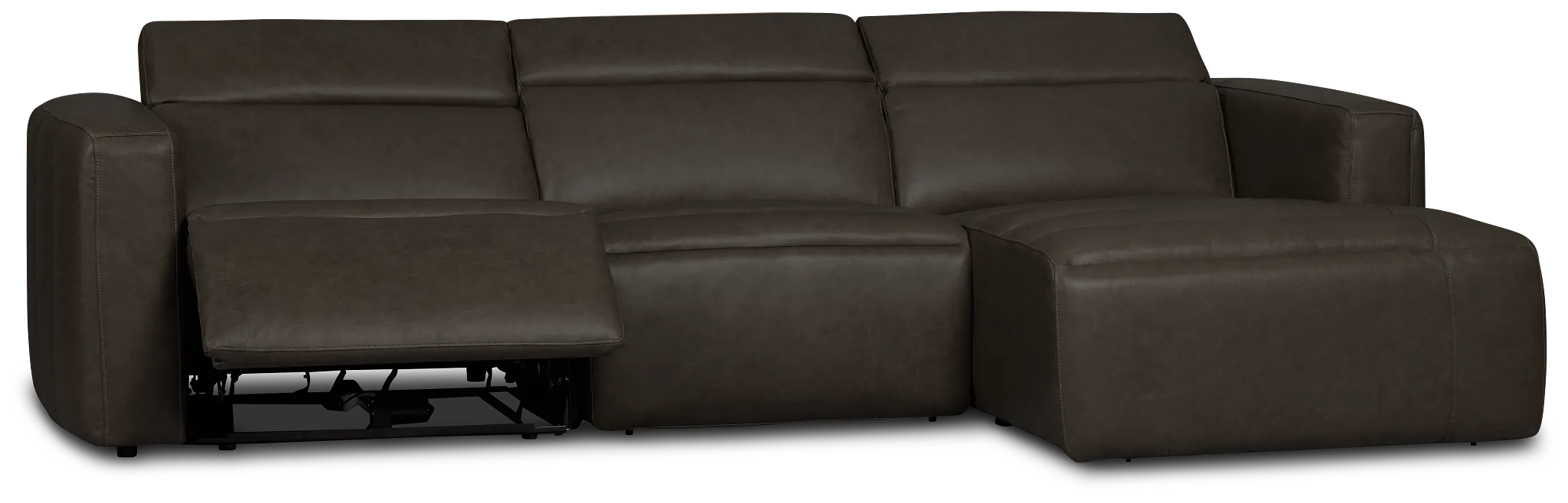 Jace Dark Gray Lthr/vinyl Right Chaise Power Reclining Sectional