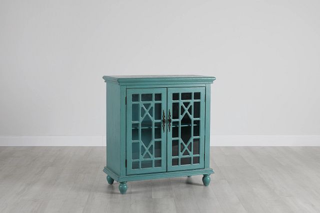 Alexis Teal Two-door Cabinet