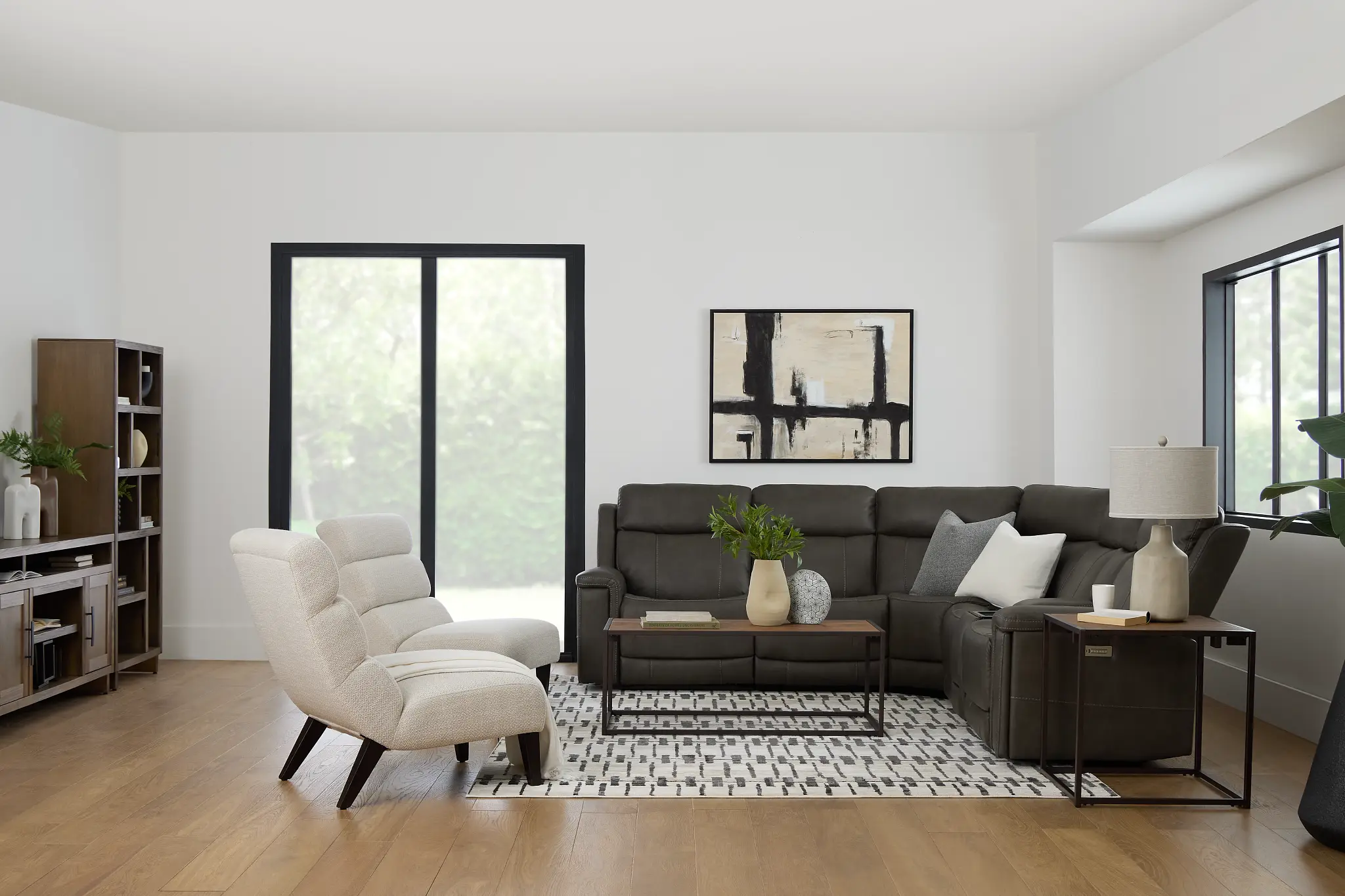 Jayden Gray Micro Medium Triple Power 2-arm Sectional Jayden Gray Micro Medium Triple Power 2-arm Sectional