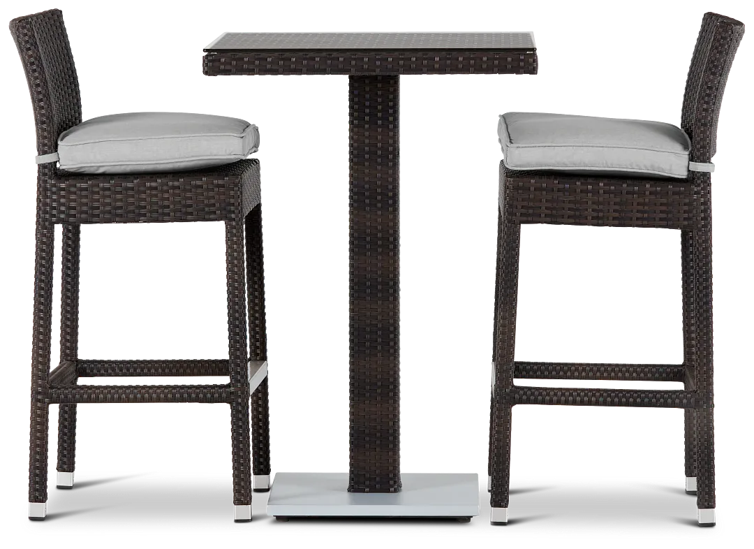 Zen Gray 27" Pub Table & 2 Barstools