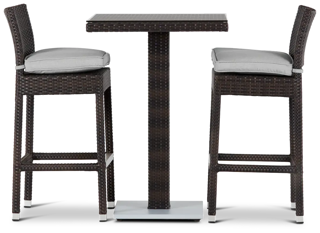 Zen Gray 27" Pub Table & 2 Barstools Zen Gray 27" Pub Table & 2 Barstools