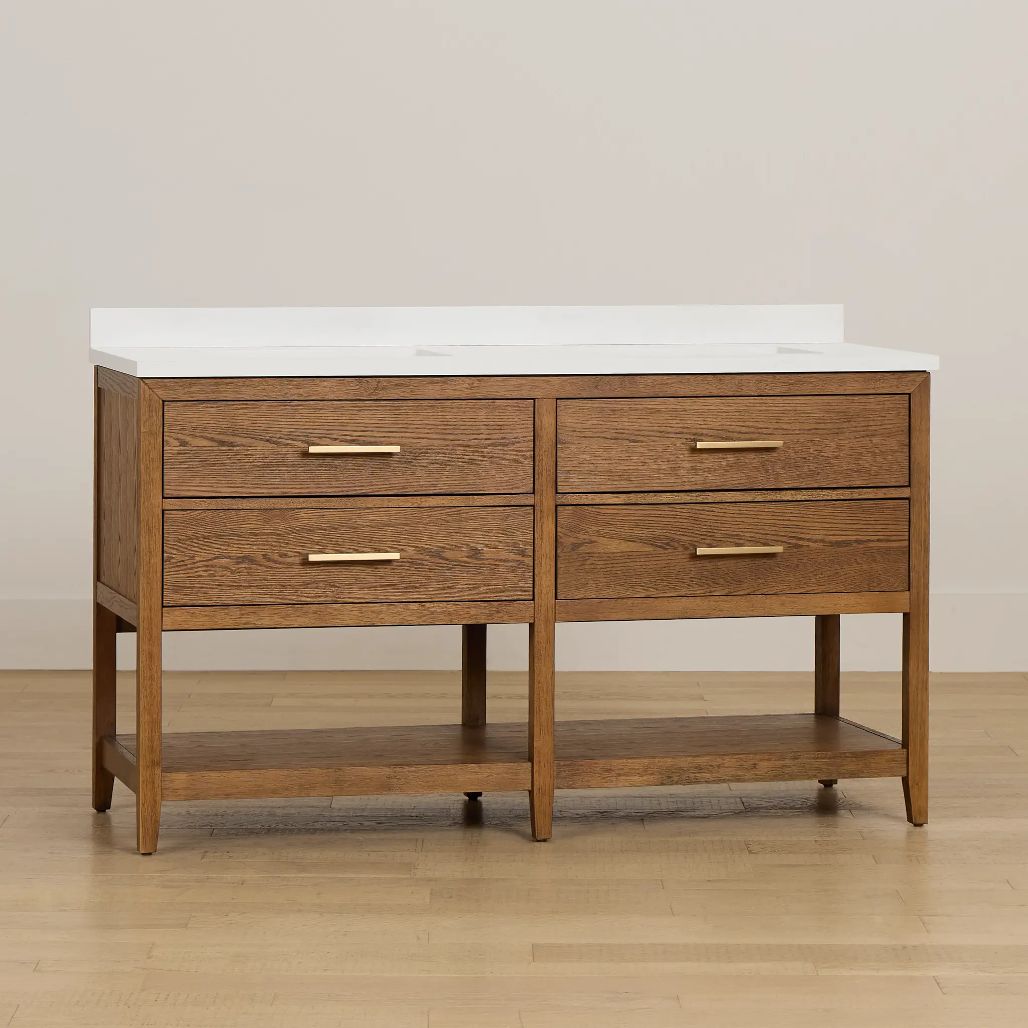 Alden Mid Tone 60" Double Bathroom Vanity Alden Mid Tone 60" Double Bathroom Vanity