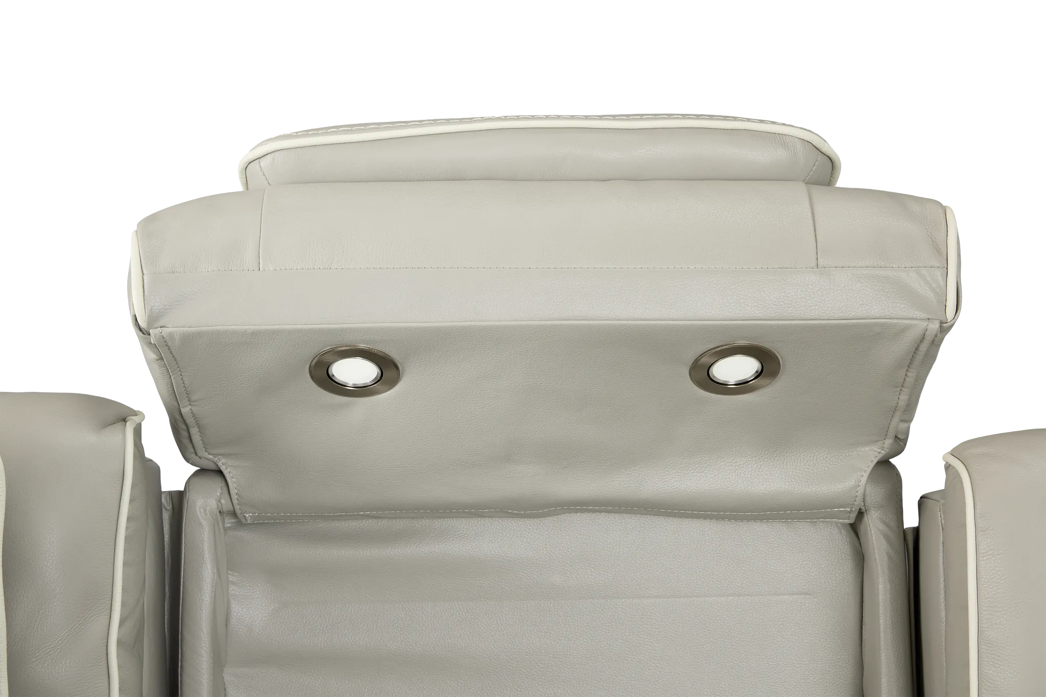 Nova Light Gray Lthr/vinyl Power Reclining Sofa W/ Massage