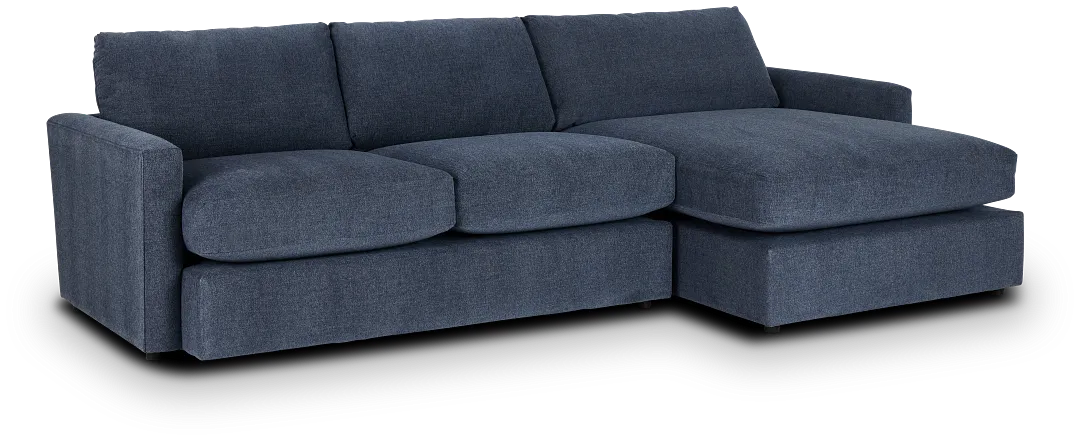 Noah Blue Fabric Right Chaise Sectional