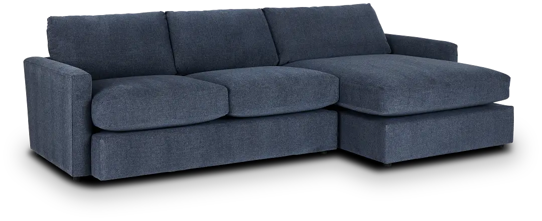 Noah Blue Fabric Right Chaise Sectional Noah Blue Fabric Right Chaise Sectional