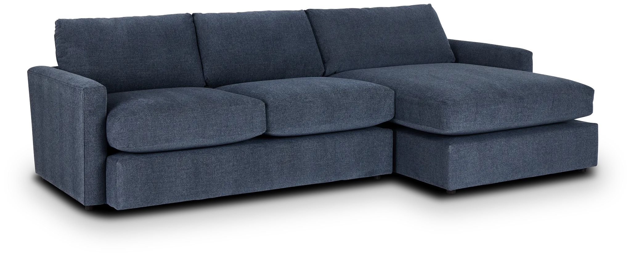 Noah Blue Fabric Right Chaise Sectional