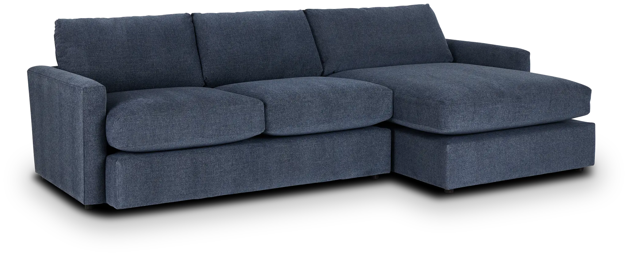 Noah Blue Fabric Right Chaise Sectional Noah Blue Fabric Right Chaise Sectional