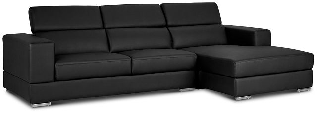 Maxwell Black Micro Right Chaise Sectional (2)