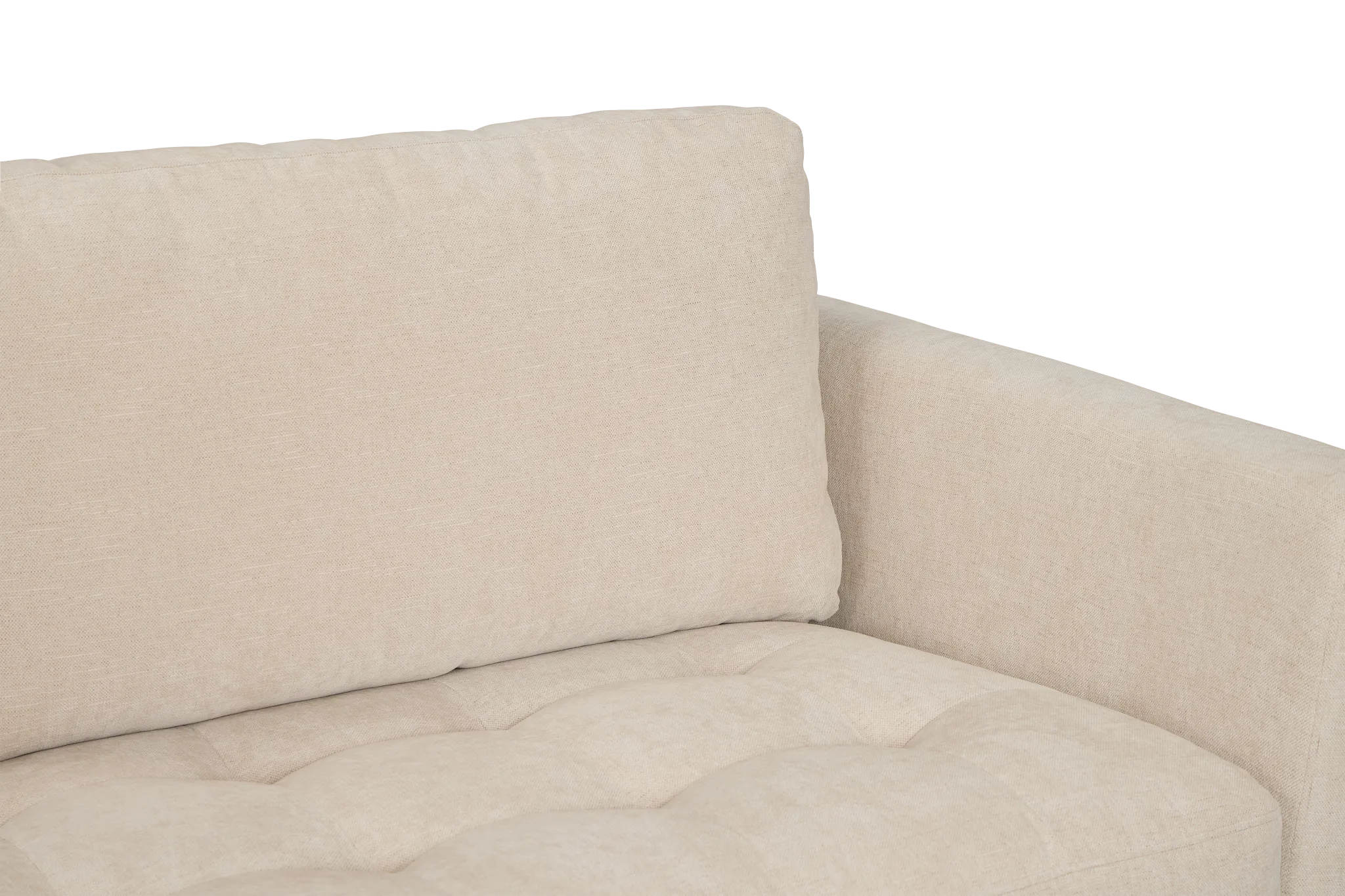 Indie Beige Fabric Small Left Bumper Sectional