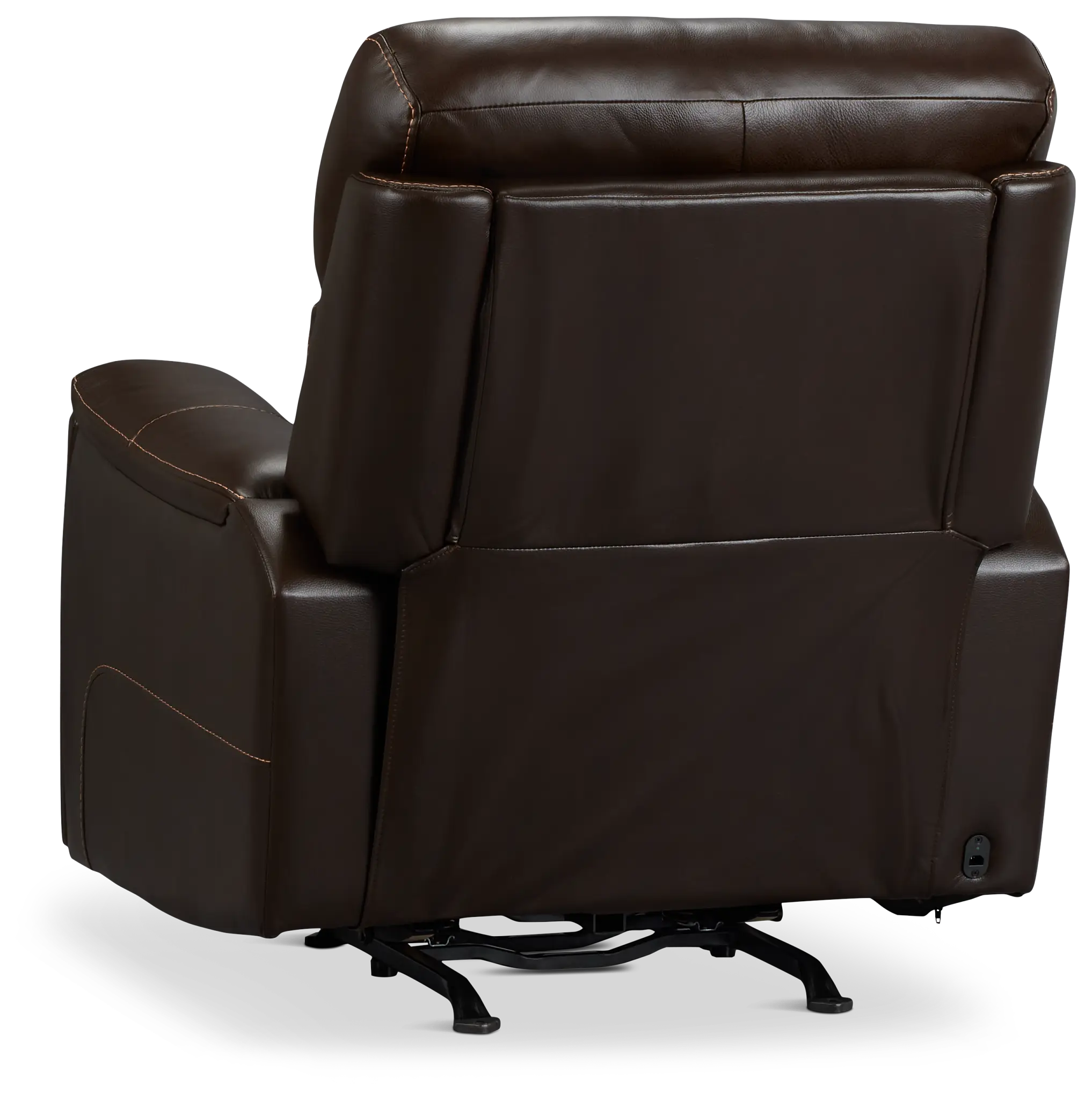 Wells Dark Brown Lthr/vinyl Power Recliner With Heat And Massage Wells Dark Brown Lthr/vinyl Power Recliner With Heat And Massage