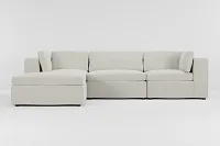 Destin Elite Ivory Fabric 4-piece Bumper Sectional