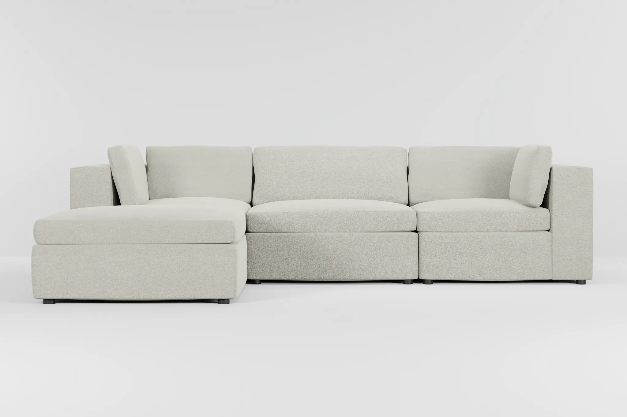 Destin Elite Ivory Fabric 4-piece Bumper Sectional
