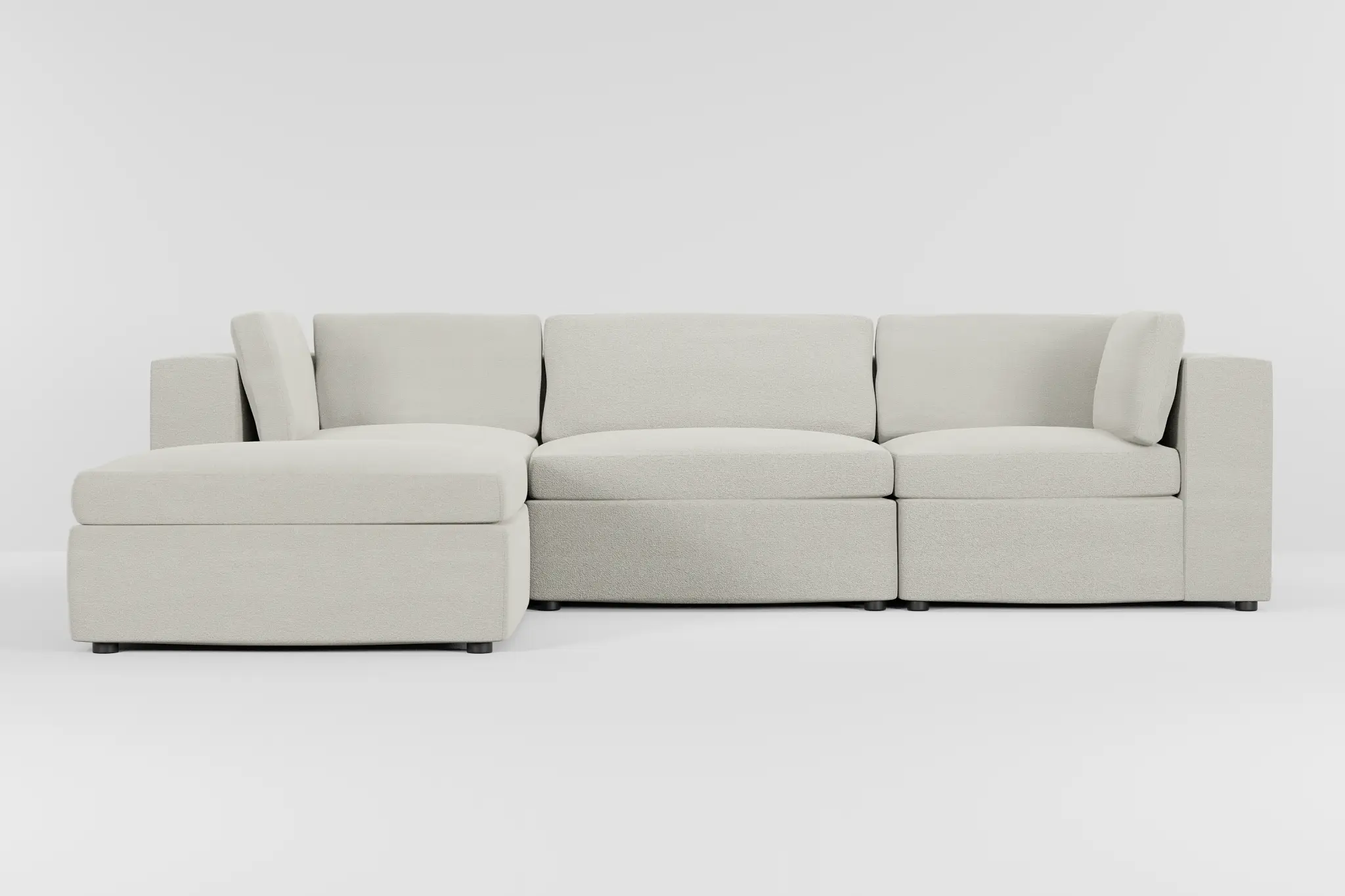 Destin Elite Ivory Fabric 4-piece Bumper Sectional Destin Elite Ivory Fabric 4-piece Bumper Sectional