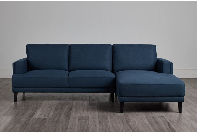 Shepherd Dark Blue Fabric Right Chaise Sectional