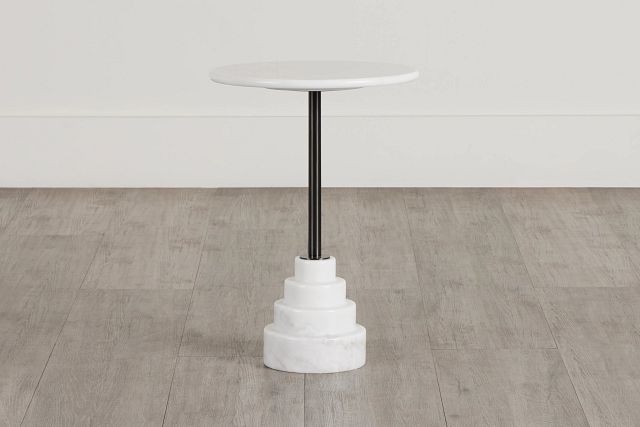 Argo Gray Marble Round End Table