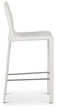 Lugo White 27" Upholstered Barstool