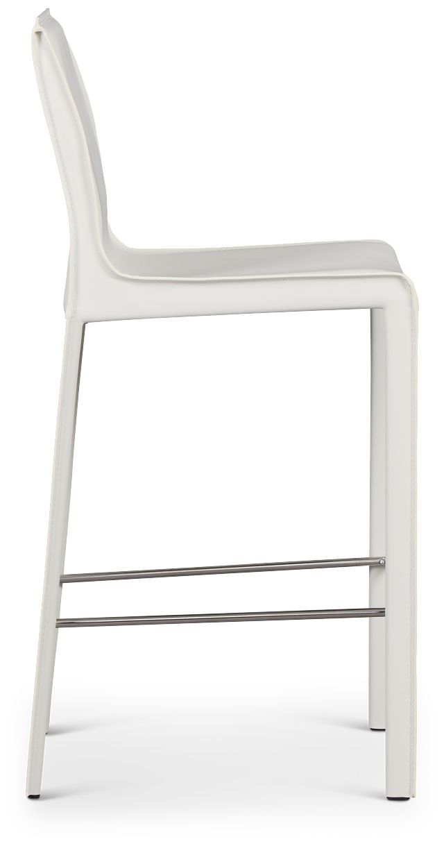 Lugo White 27" Upholstered Barstool