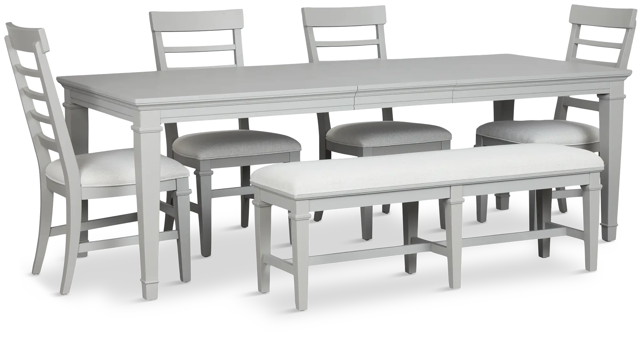 Cape Cod Gray Rect Table, 4 Chairs & Bench Cape Cod Gray Rect Table, 4 Chairs & Bench