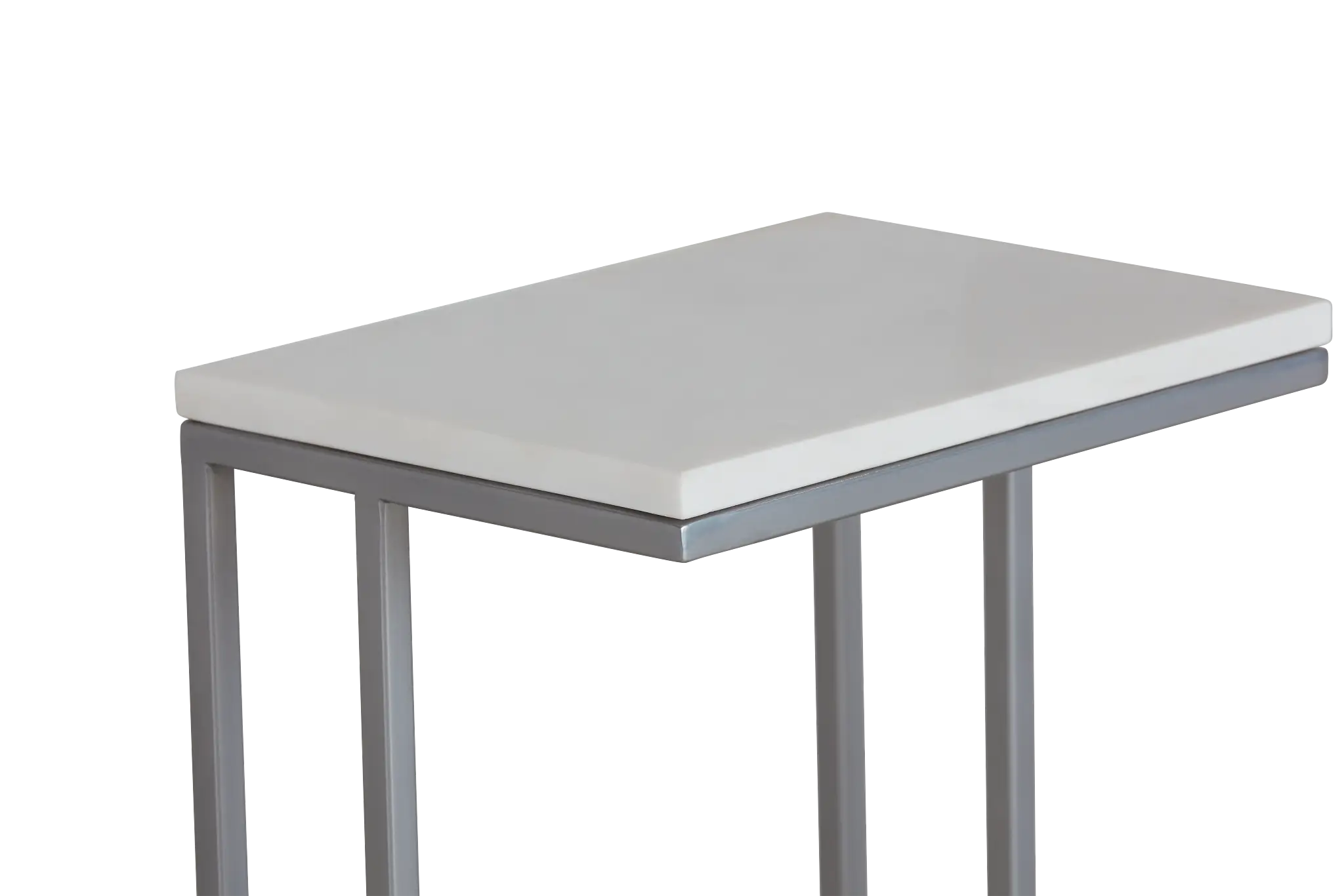 Tayah Silver Marble Chairside Table Tayah Silver Marble Chairside Table