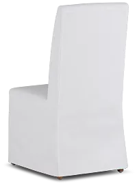 Destination White Long Slipcover Chair With Light Tone Leg