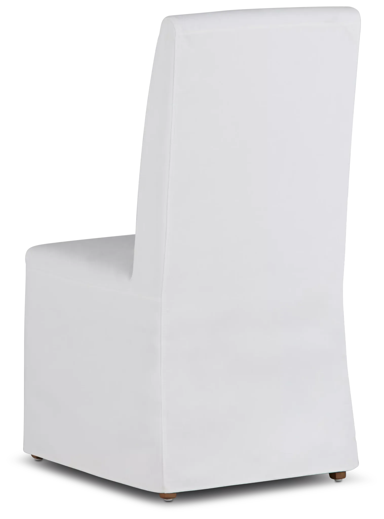 Destination White Long Slipcover Chair With Light Tone Leg