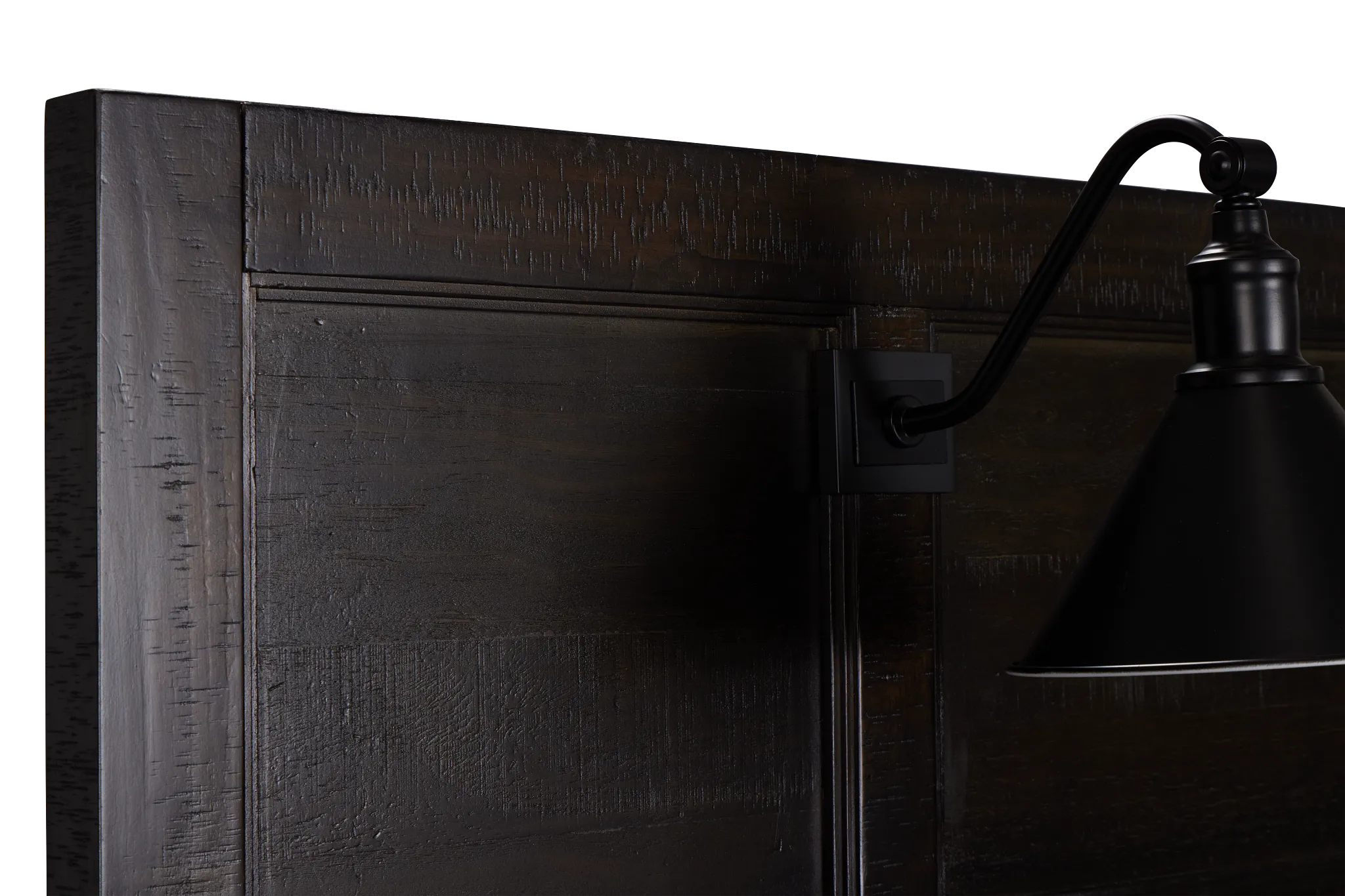 Heron Cove Dark Tone Panel Headboard With Lights