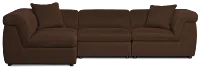 Aria Dark Brown Micro 4-piece Modular Sectional