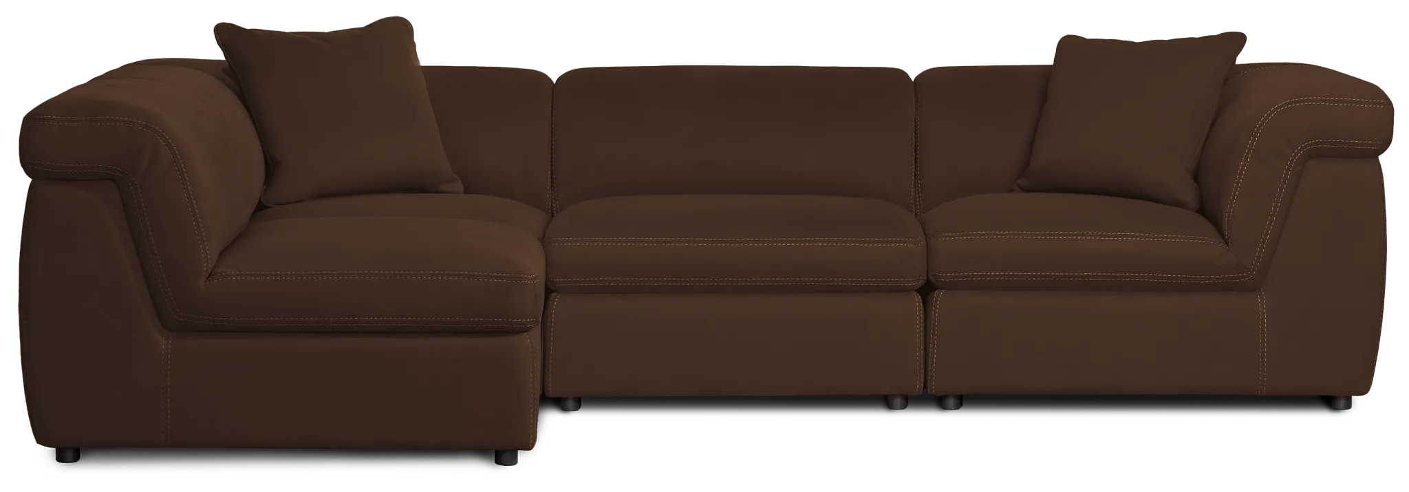 Aria Dark Brown Micro 4-piece Modular Sectional