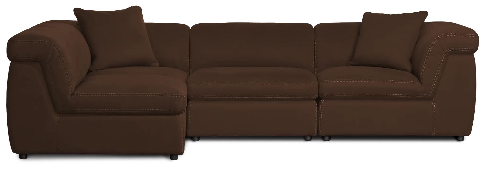 Aria Dark Brown Micro 4-piece Modular Sectional Aria Dark Brown Micro 4-piece Modular Sectional